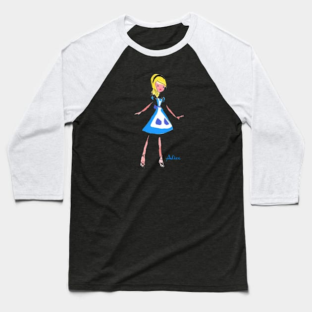 Alice In Wonderland Baseball T-Shirt by pamh23